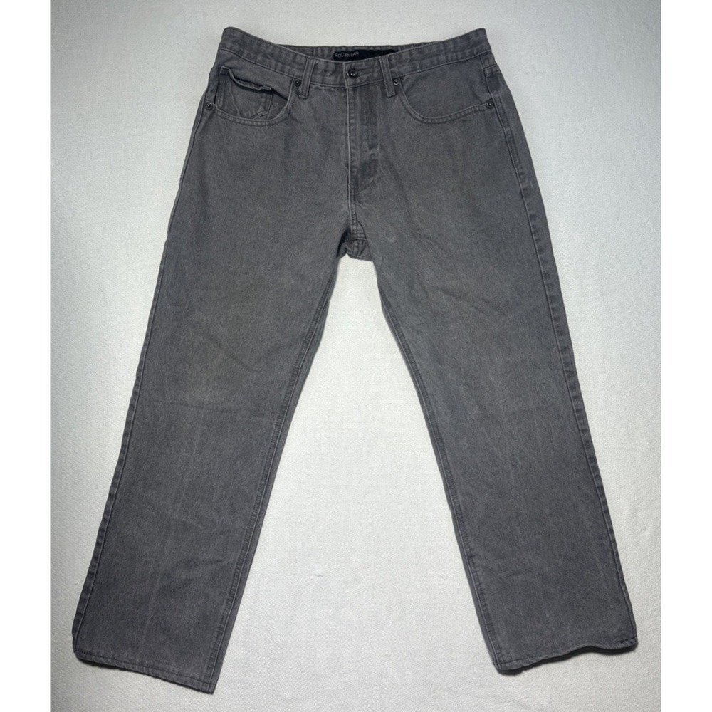 Y2K Vintage Rocawear Jeans Men's 36W Gray Embroidered Wide Leg Skater